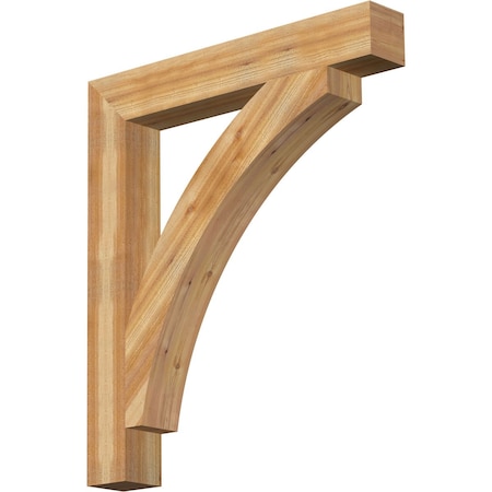 Ekena Millwork Thorton Block Rough Sawn Bracket, Western Red Cedar, 6"W x 42"D x 48"H BKT06X42X48THR05RWR
